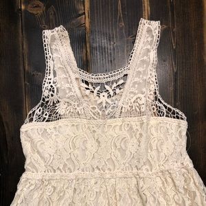 PINKY Beautiful FEMININE Cream Lace Sundress Size Medium